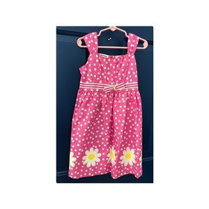 Blueberi Boulevard size 6 pink and white polka dot with daisies